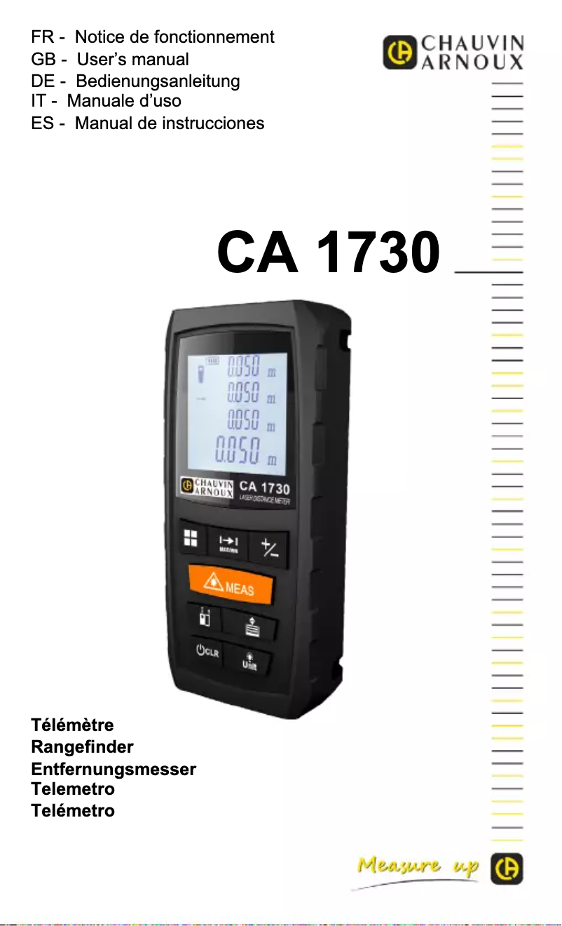 Image de la première page du manuel de l'appareil CA 1730