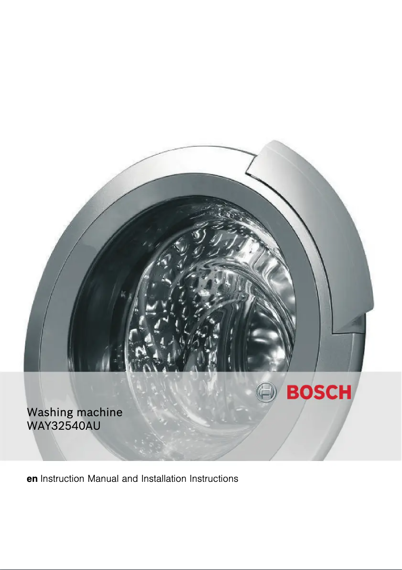 Page n°1 - Instructions / montage Bosch WAY32540AU