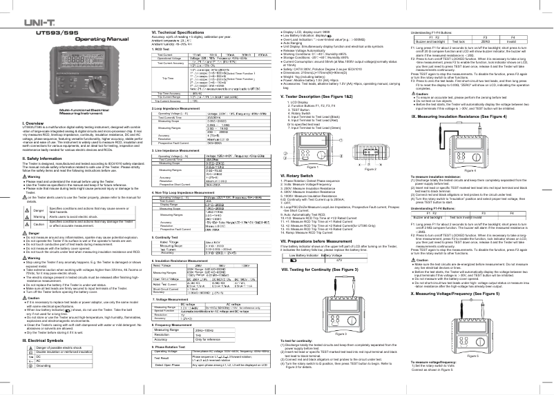 Page 1 de la notice Manuel utilisateur Uni-T UT595