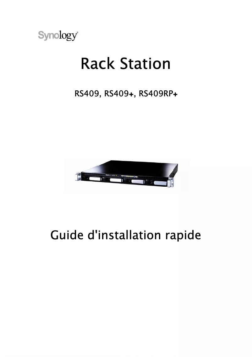 Page 1 of the manual User Manual Synology RackStation RS409