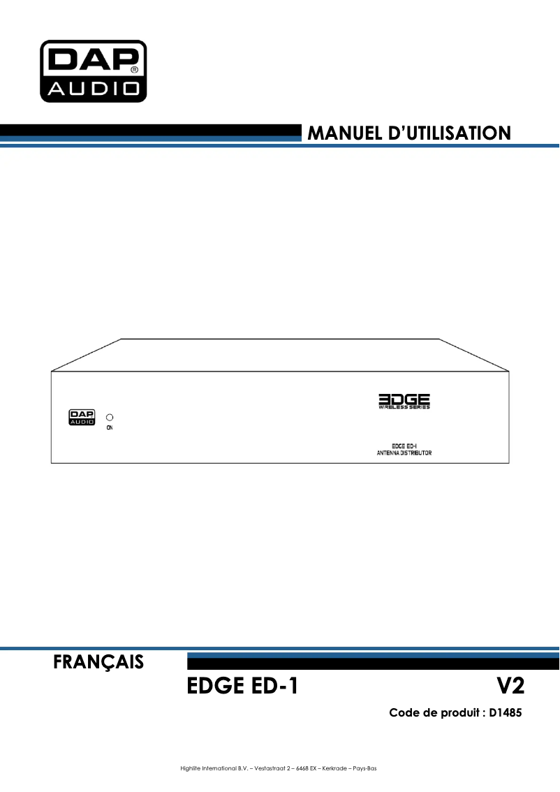 Page n°1 - Manuel utilisateur DAP-Audio EDGE ED-1