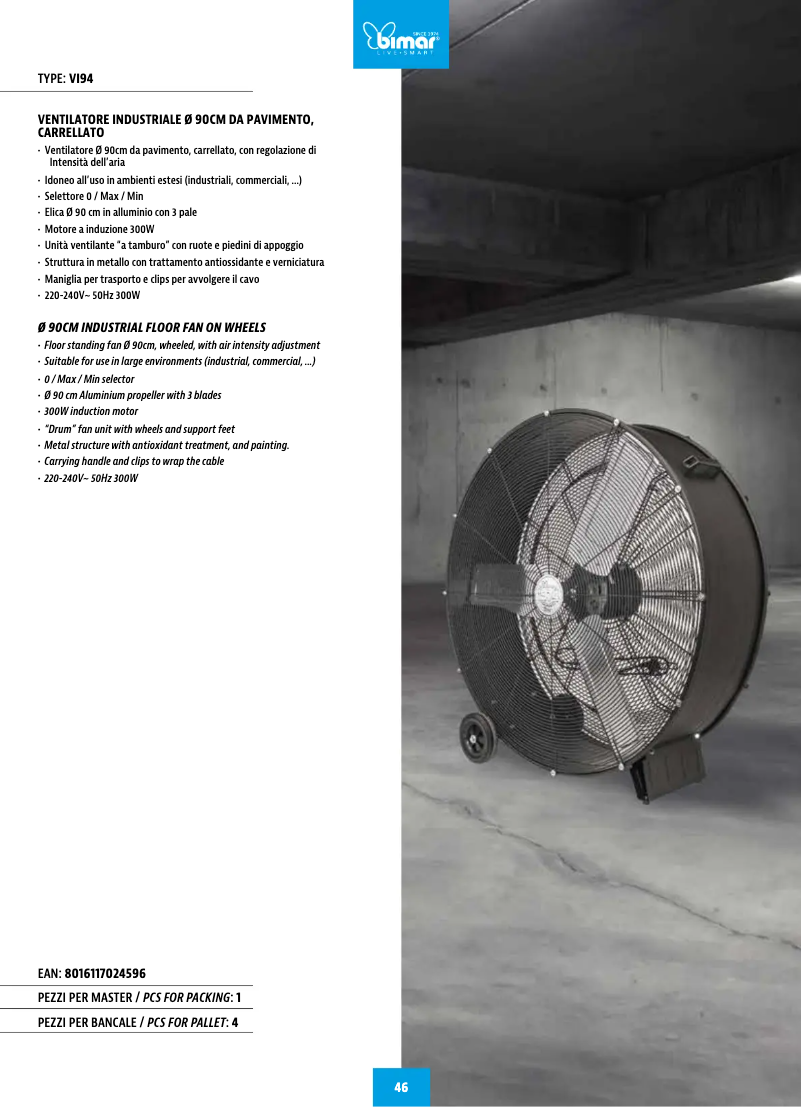 Page n°1 - Fiche technique Bimar VI94