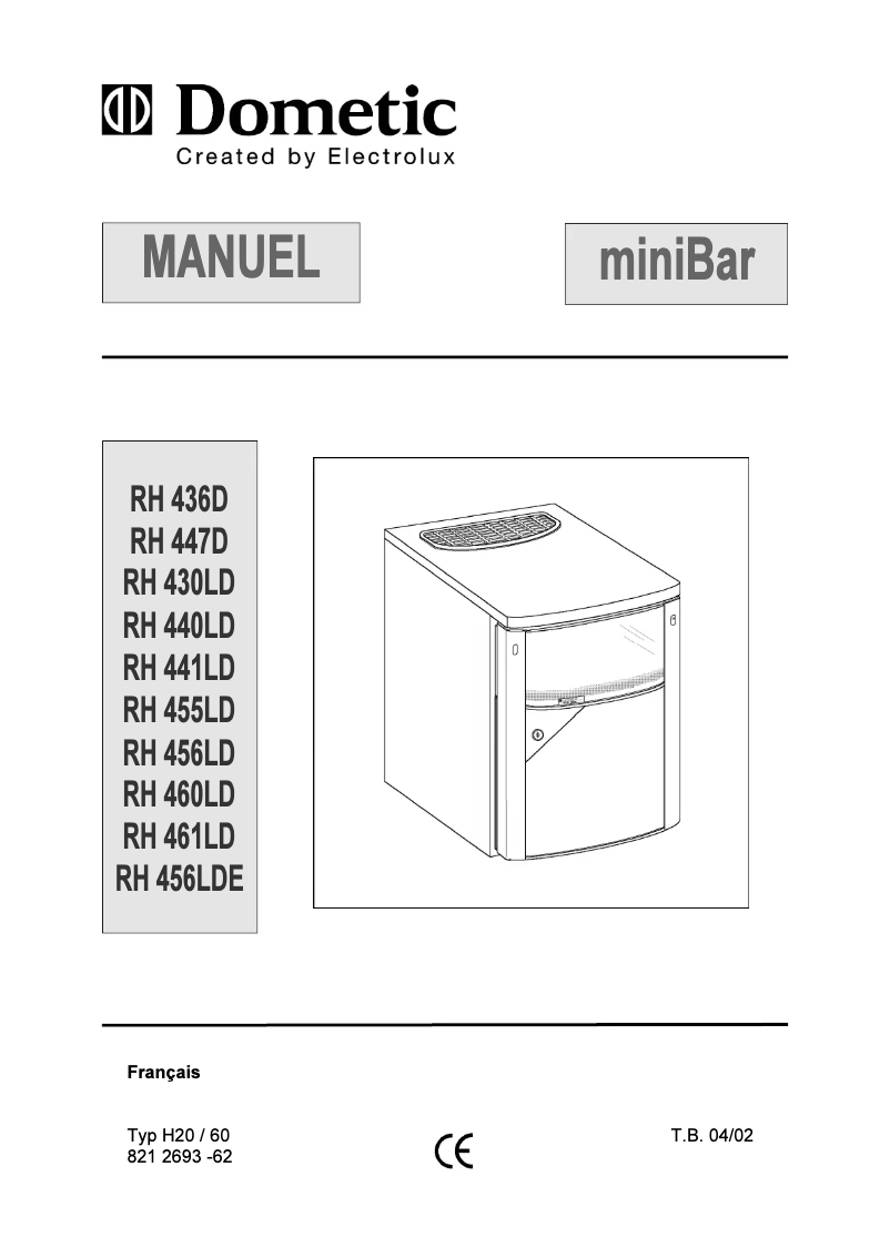 Page 1 de la notice Manuel utilisateur Electrolux RH 441 LD