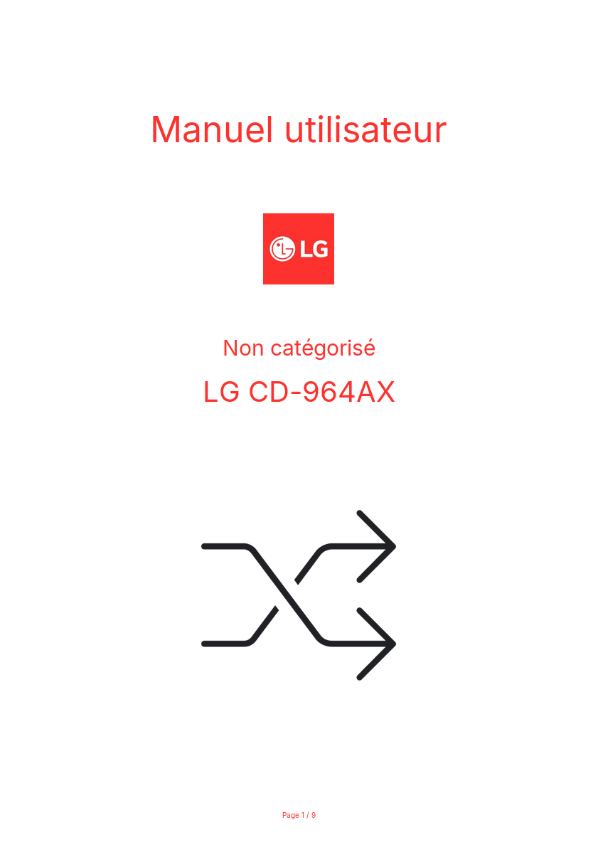 Image de la première page du manuel de l'appareil CD-964AX