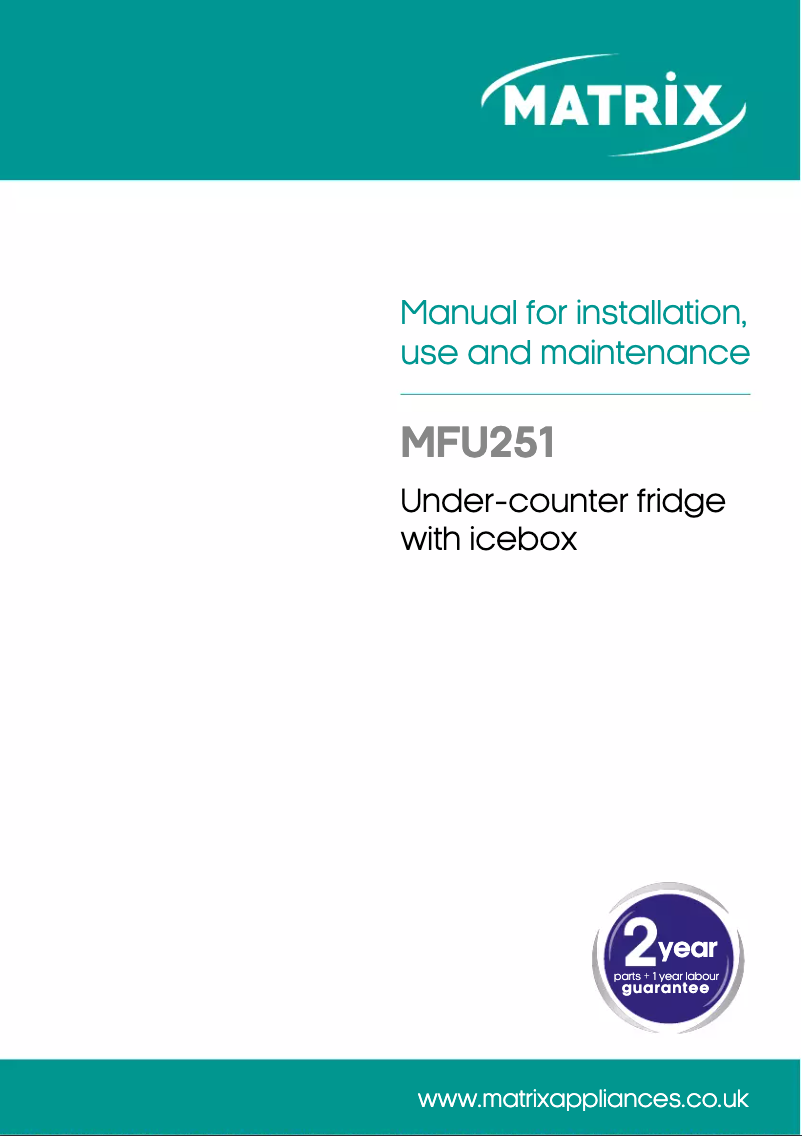 Page 1 de la notice Manuel utilisateur Matrix MFU251