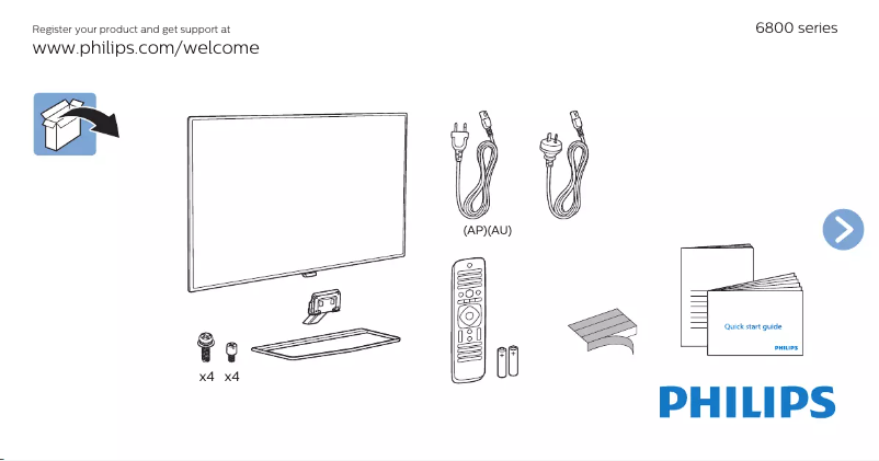 Página 1 del manual Guía de inicio rápido Philips 55PUT6800S