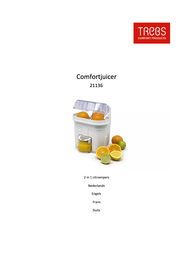 Image de la première page du manuel de l'appareil Comfortjuicer 21136