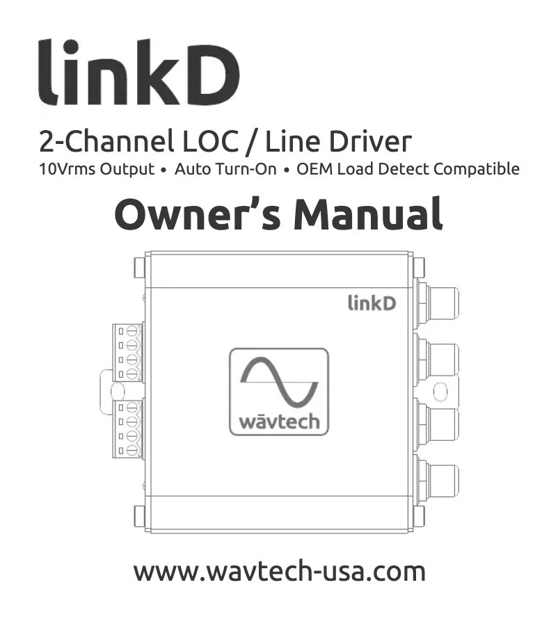 Page n°1 - Manuel utilisateur Wāvtech LinkD