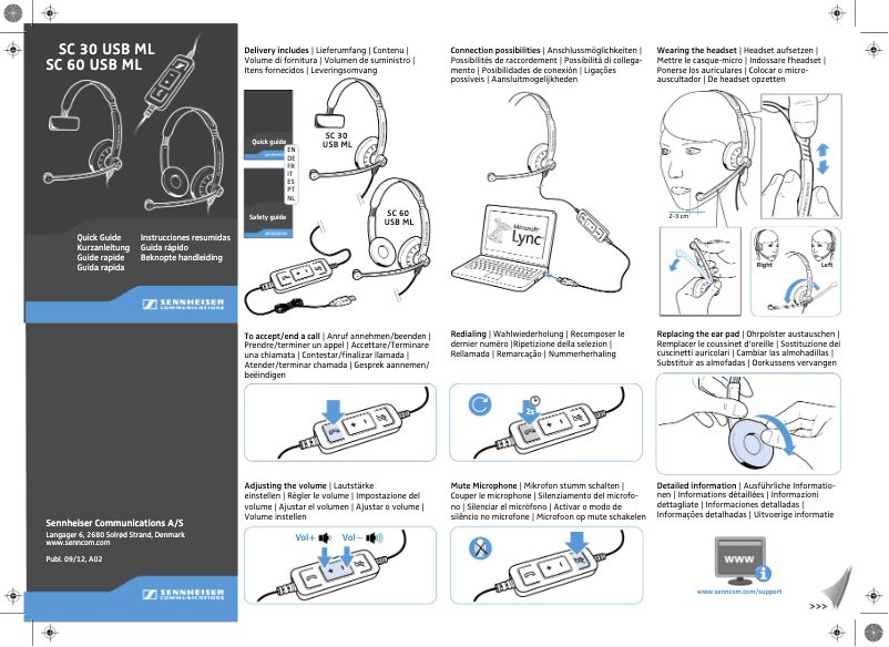 Page n°1 - Manuel utilisateur Sennheiser SC 30 USB ML