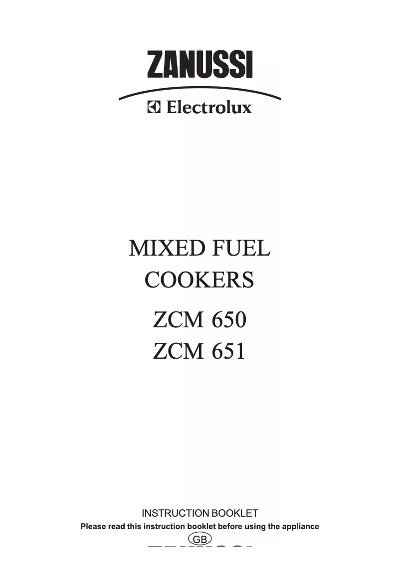 Image de la première page du manuel de l'appareil ZCM650BK