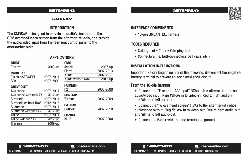 Page n°1 - Manuel utilisateur Axxess GMRSAV