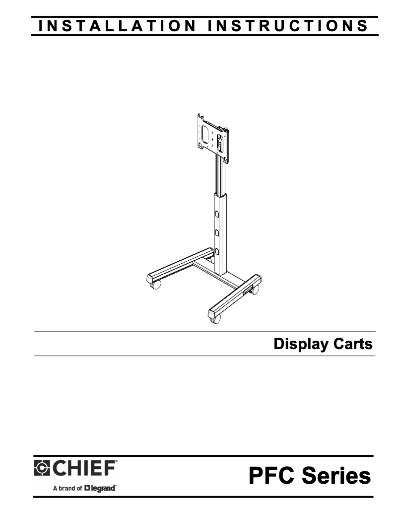 Page n°1 - Manuel utilisateur Chief PFC2000S