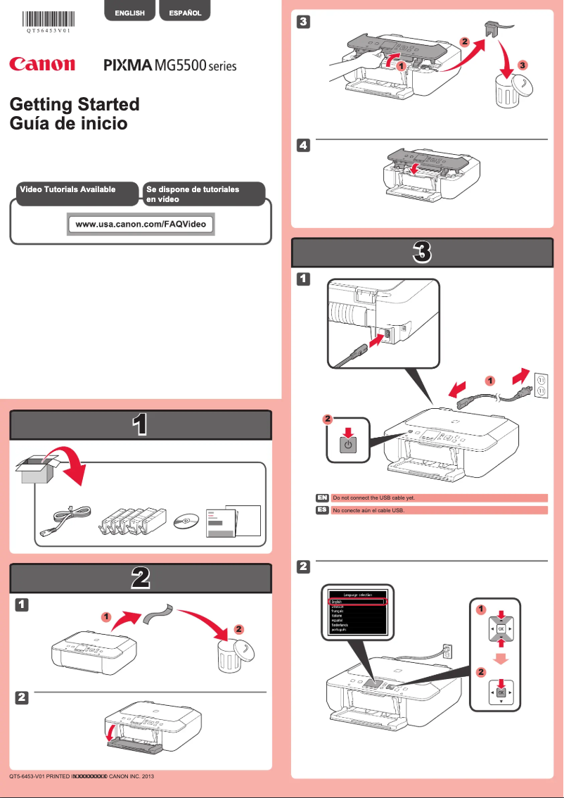 Page 1 de la notice Manuel utilisateur Canon Pixma MG5522