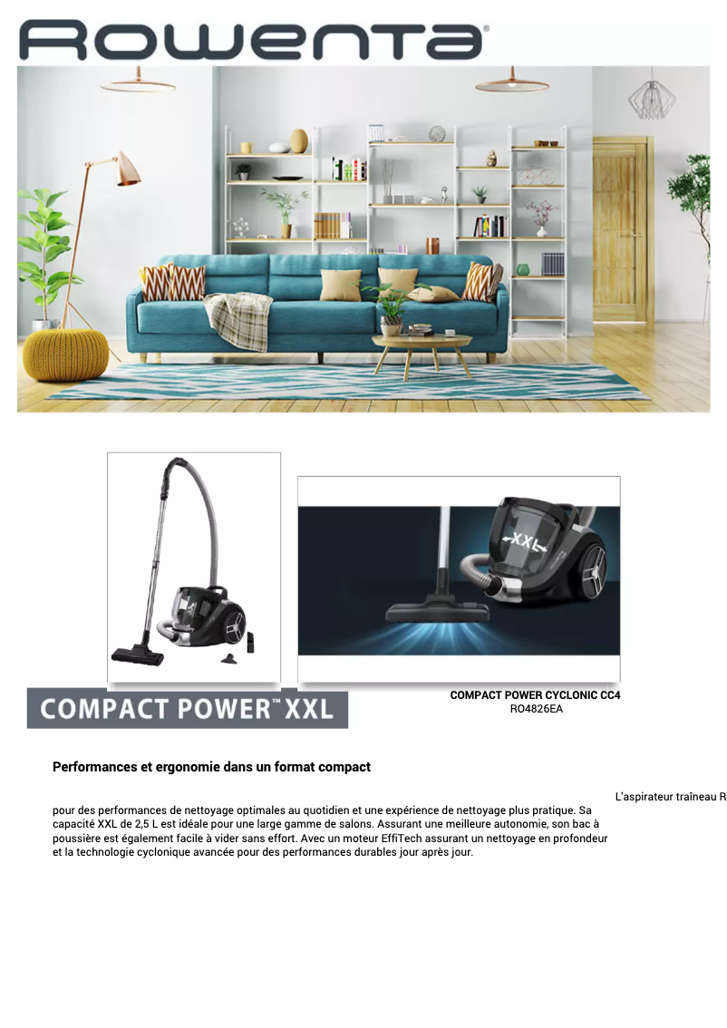 Image de la première page du manuel de l'appareil Compact Power XXL RO4826