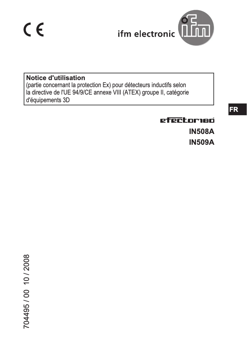 Page n°1 - Manuel utilisateur IFM IN508A