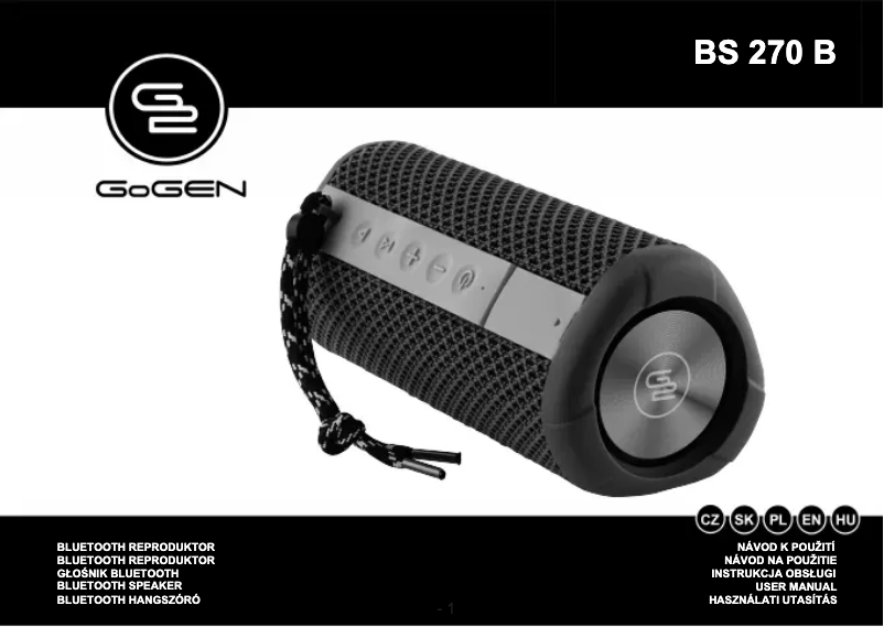 Page n°1 - Manuel utilisateur GoGen BS 270B