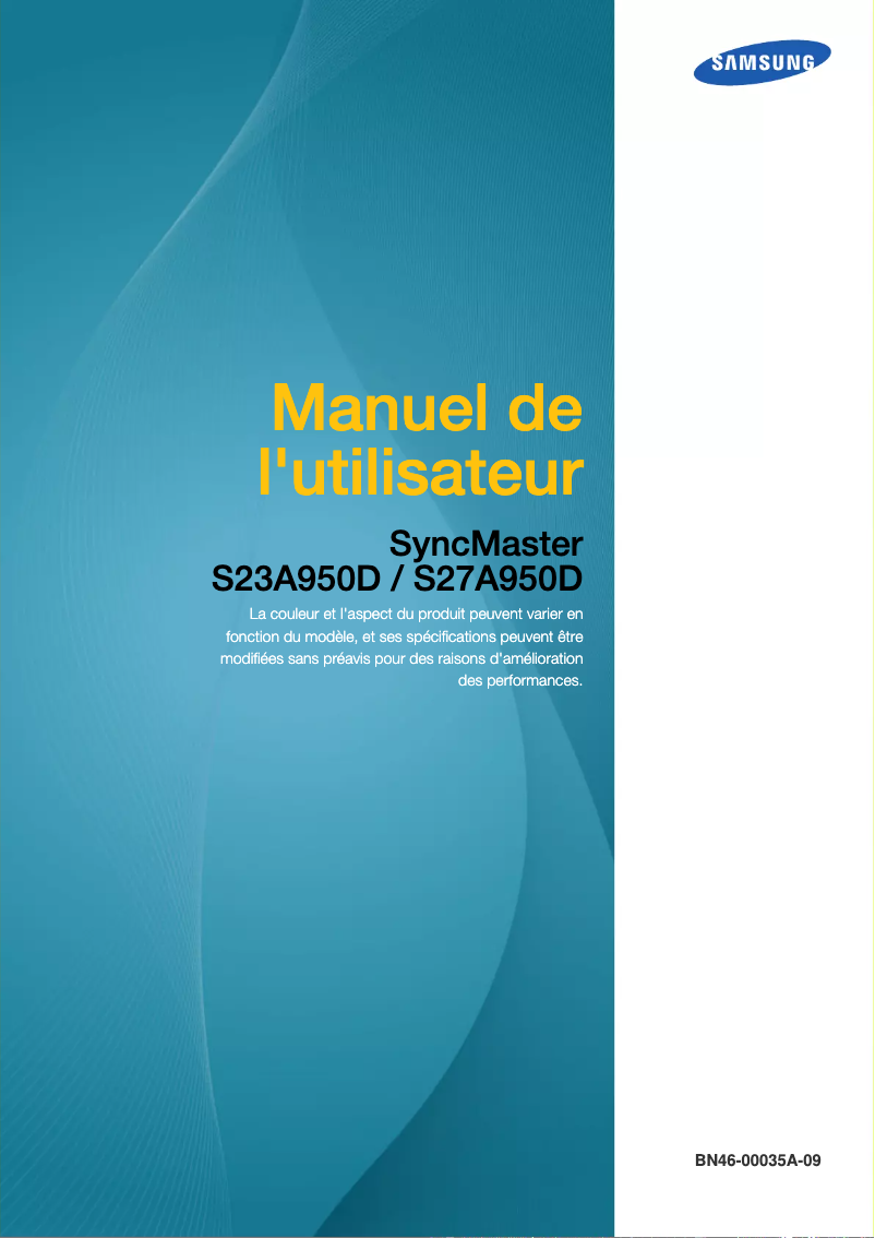Image de la première page du manuel de l'appareil SyncMaster S23A950D