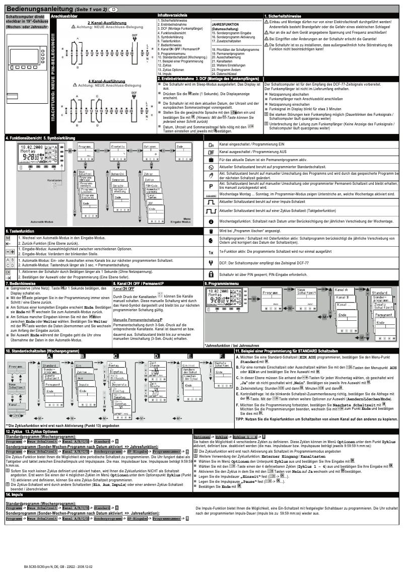 Image de la première page du manuel de l'appareil SC 93.40 pro