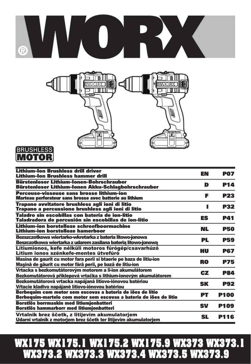 Page n°1 - Manuel utilisateur Worx WX175.9