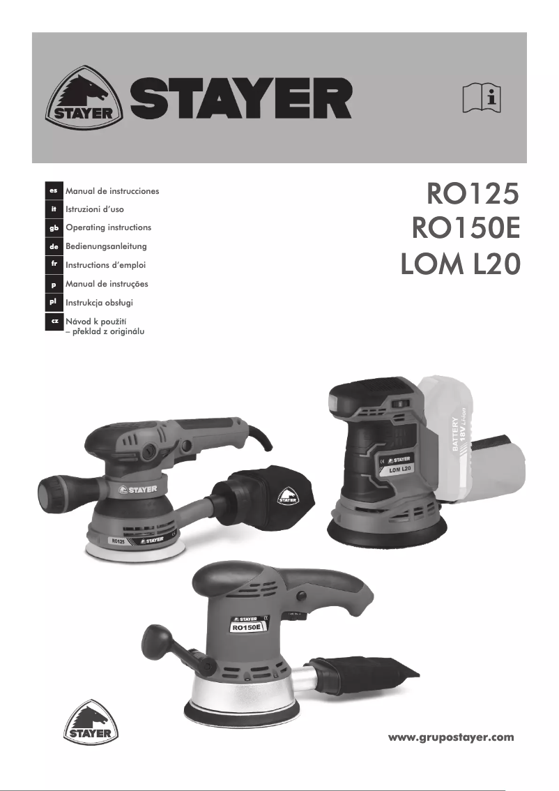 Page n°1 - Manuel utilisateur Stayer RO 125