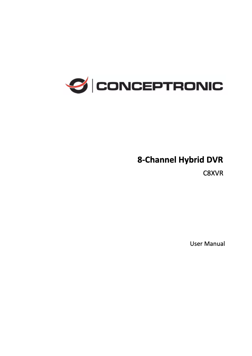 Image de la première page du manuel de l'appareil C8XVR