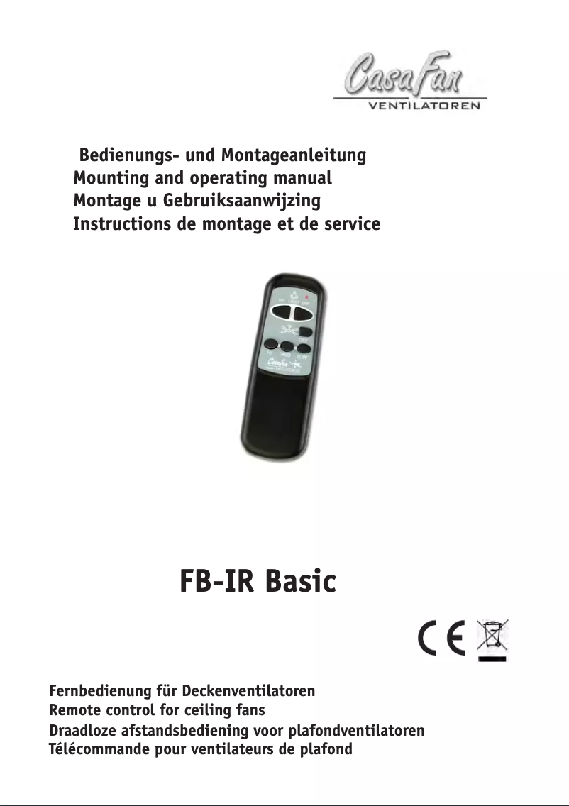 Page n°1 - Manuel utilisateur CasaFan FB-IR Basic