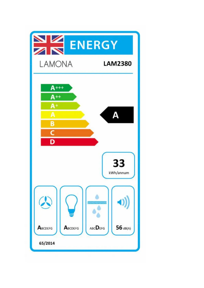 Page n°1 - Label énergétique Lamona LAM2380