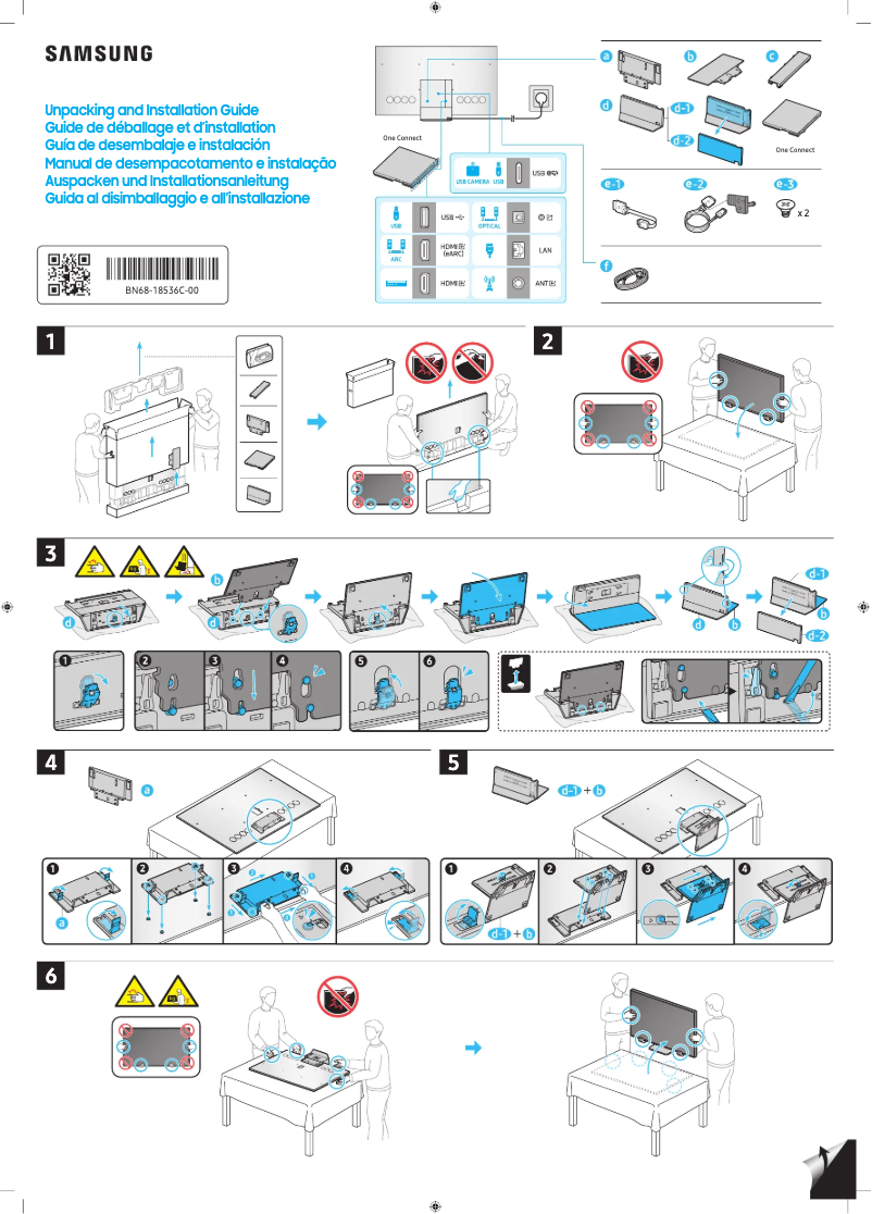 Page 1 de la notice Guide d'installation Samsung QN65QN900DF