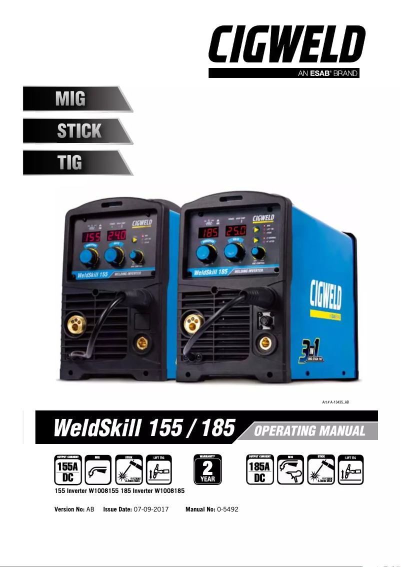 Image de la première page du manuel de l'appareil WeldSkill 185