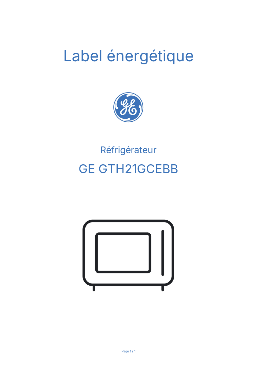 Image de la première page du manuel de l'appareil GTH21GCEBB