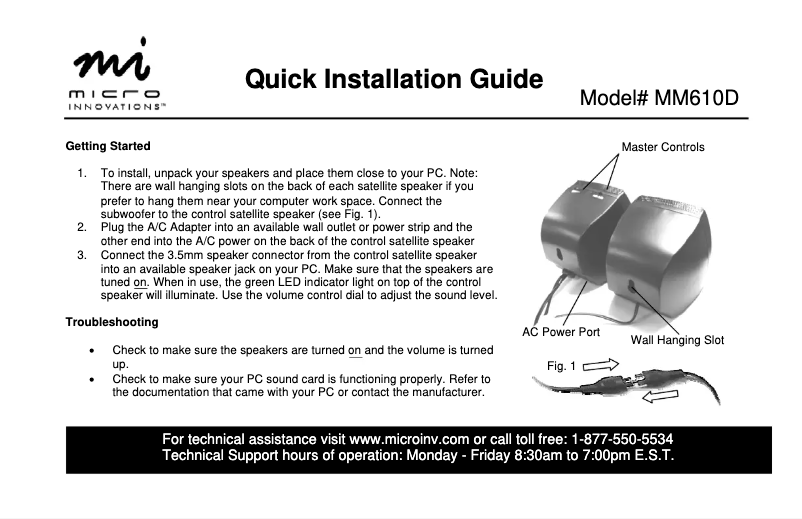Image de la première page du manuel de l'appareil MM610D