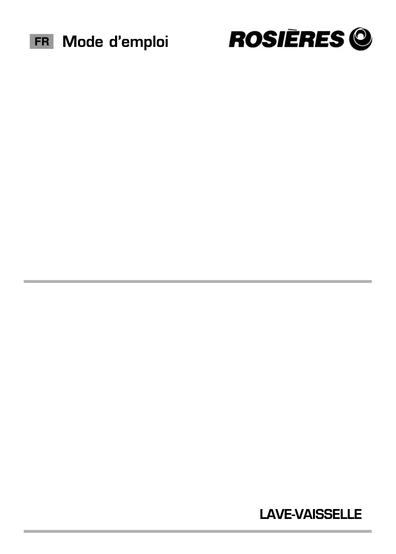Page n°1 - Manuel utilisateur Rosieres RLF 3T61PWDF
