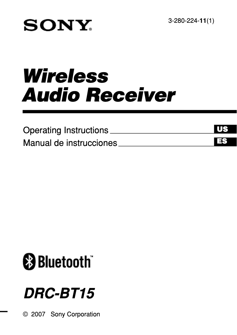 Image de la première page du manuel de l'appareil DRC-BT15