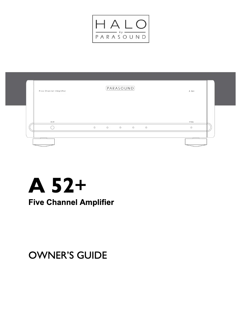 Page 1 de la notice Manuel utilisateur Parasound A 52+