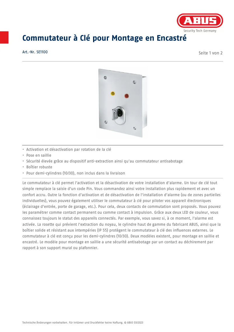 Image de la première page du manuel de l'appareil SE1100