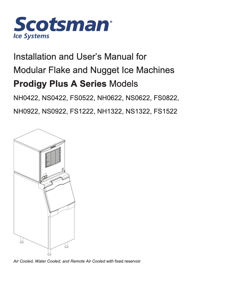 Page n°1 - Manuel utilisateur Scotsman NS0622-A