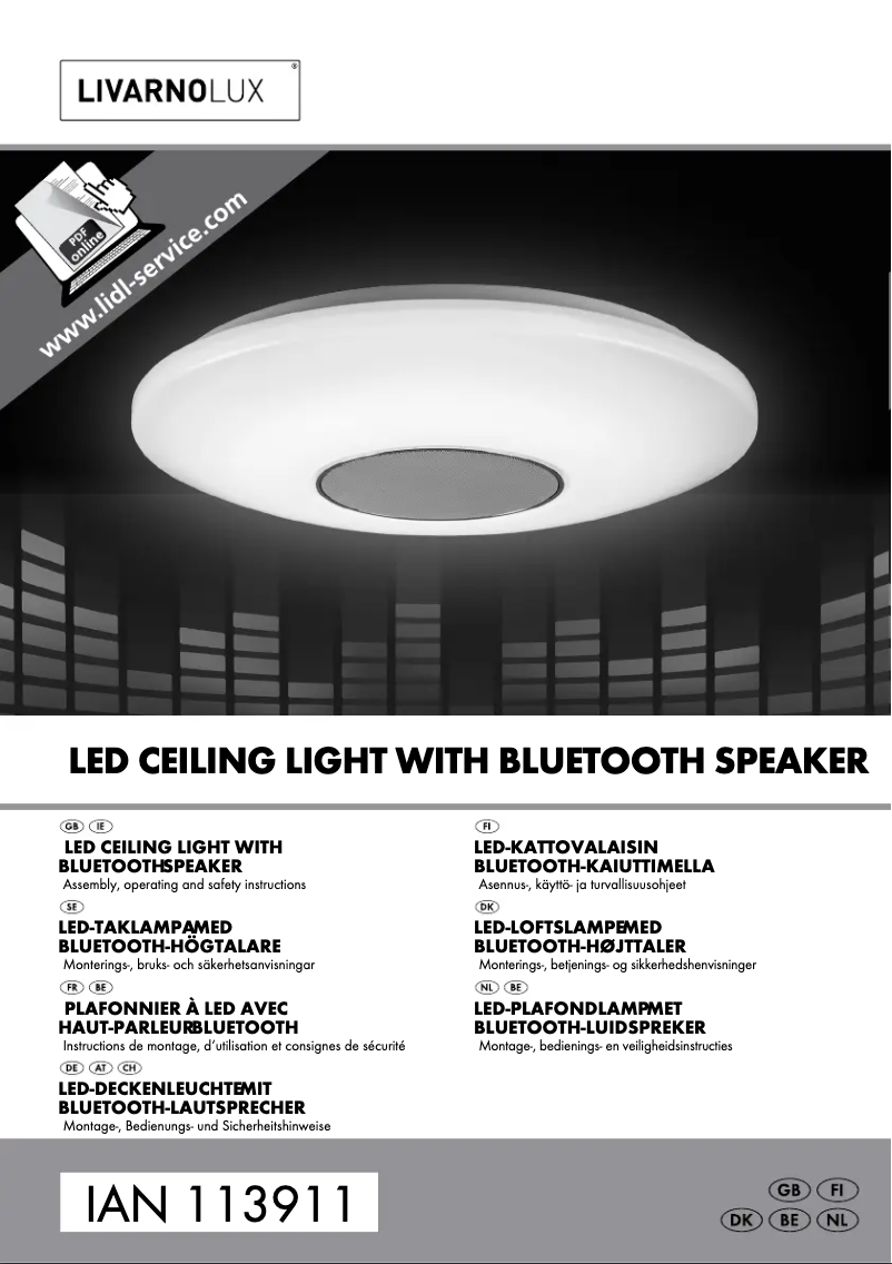 Page 1 de la notice Manuel utilisateur Livarno Lux IAN 113911
