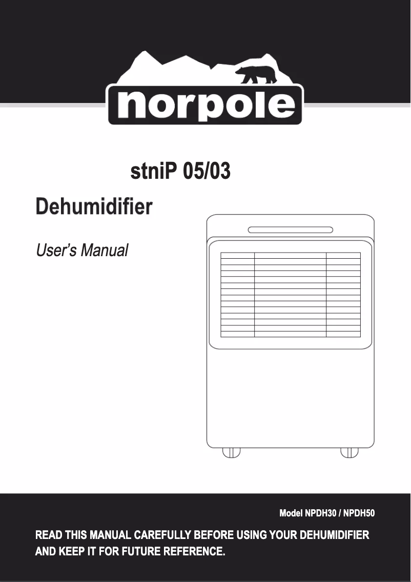 Page n°1 - Manuel utilisateur Norpole NPDH30