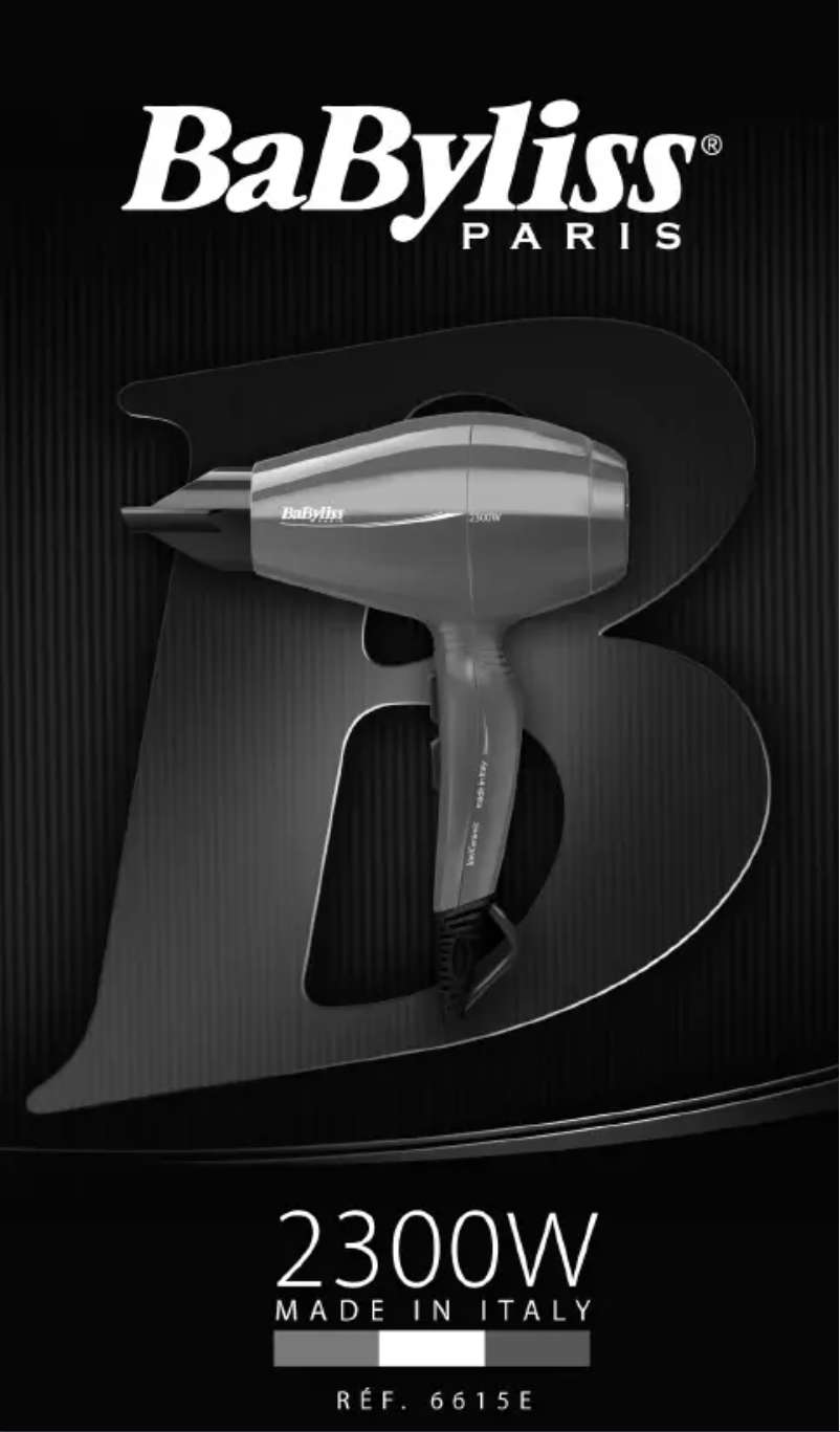 Page 1 of the manual User Manual BaByliss 6616E The Pro