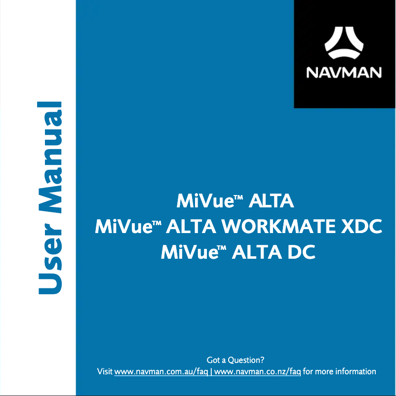 Page n°1 - Manuel utilisateur Navman MiVue WORKMATE XDC