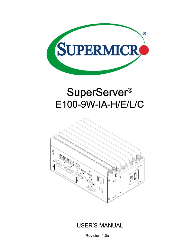 Page 1 de la notice Manuel utilisateur Supermicro SuperServer E100-9W-IA-C