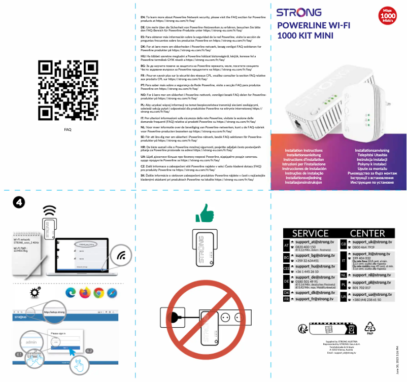 Page 1 de la notice Manuel utilisateur Strong Powerline 1000 Duo Wi-Fi Mini