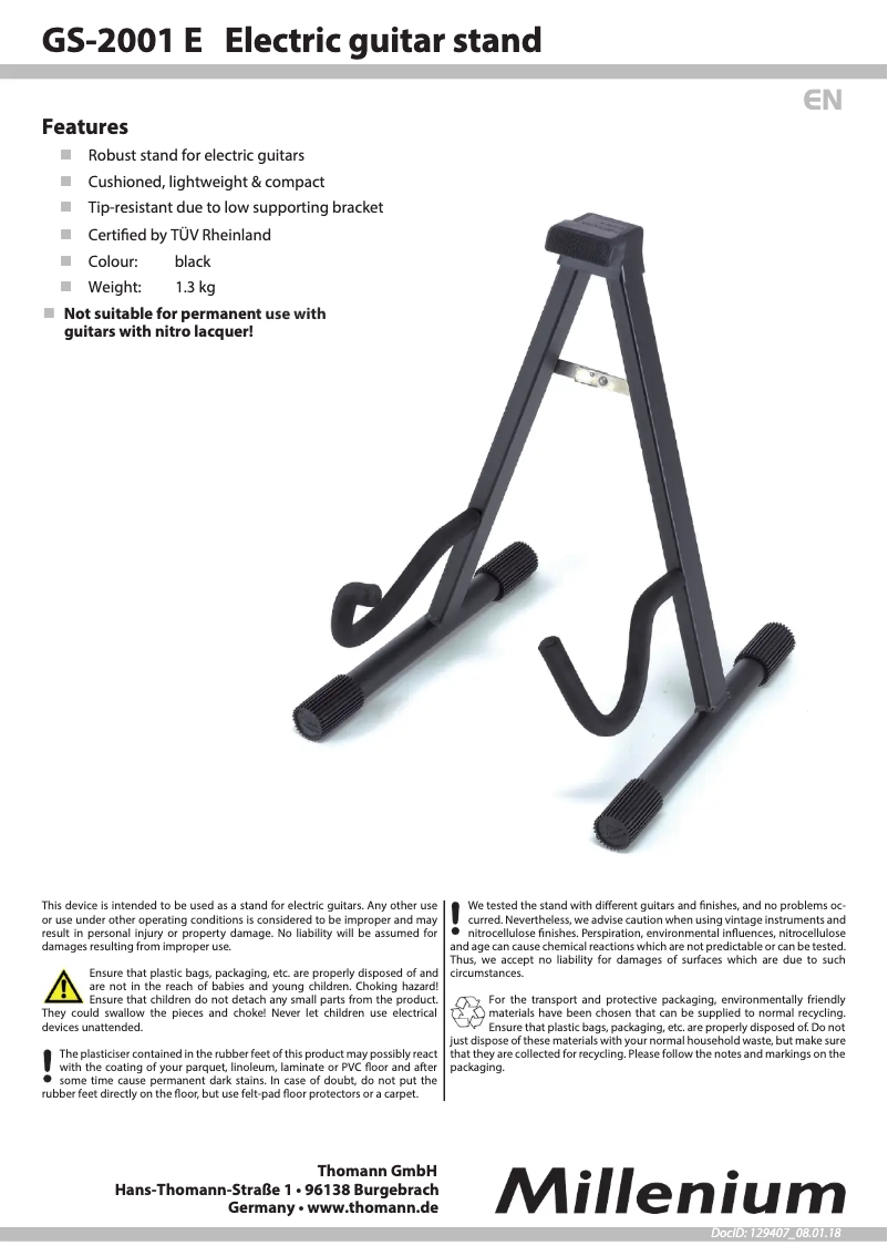 Image de la première page du manuel de l'appareil GS-2001 E