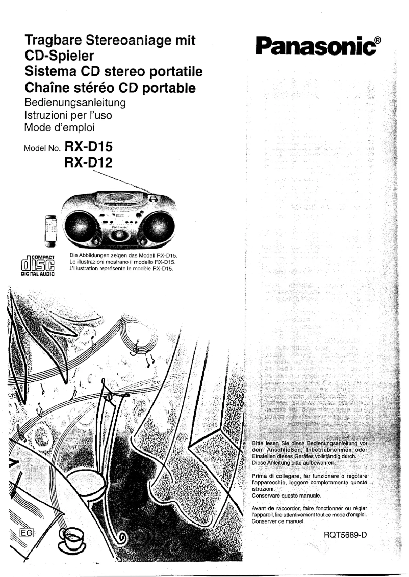 Page n°1 - Manuel utilisateur Panasonic RX-D15