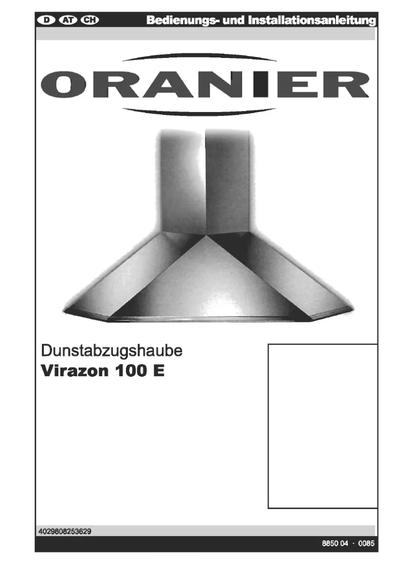 Page 1 de la notice Manuel utilisateur Oranier Virazon 100 E