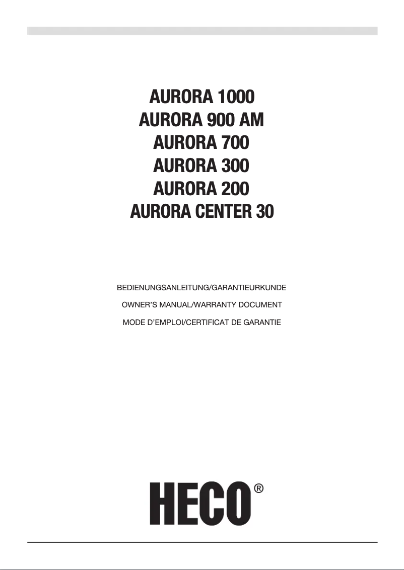 First page image of the manual for Aurora Center 30