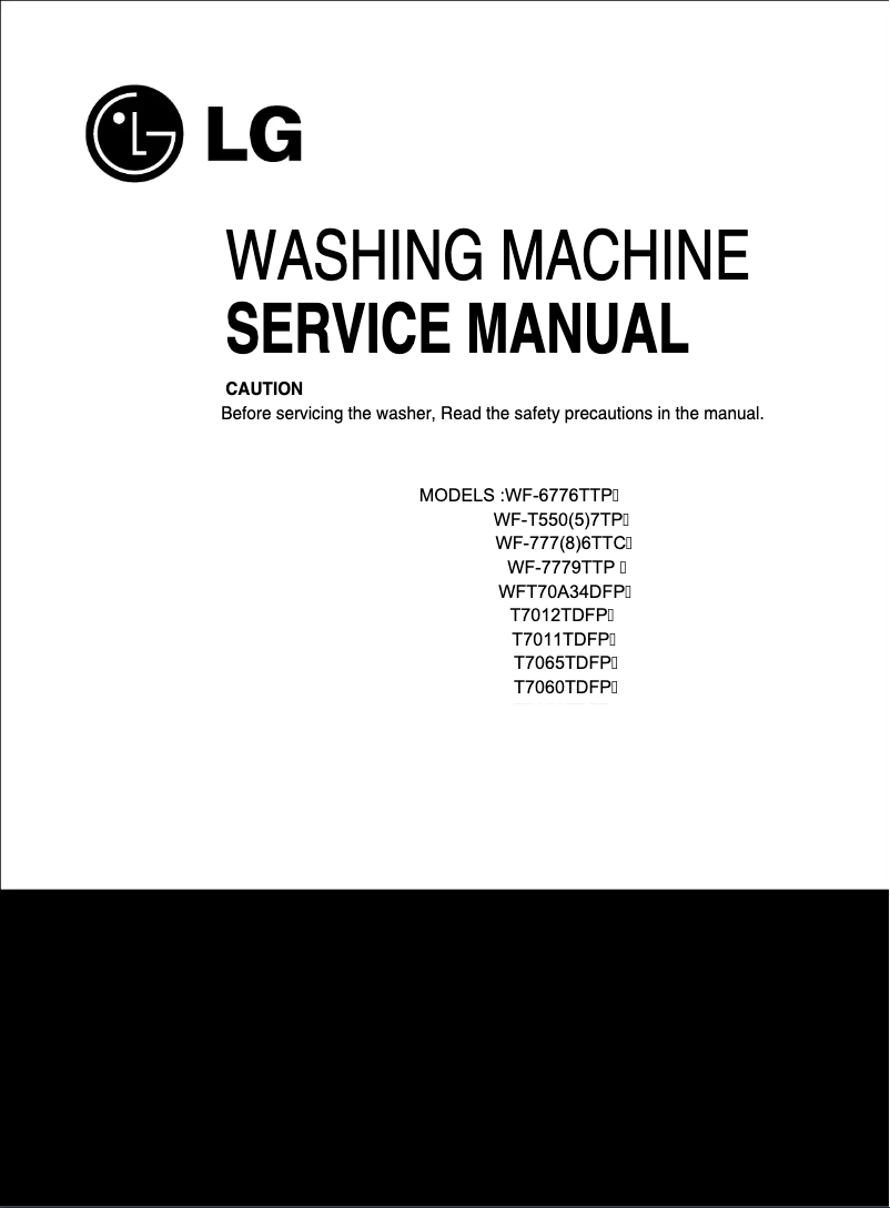 Page 1 de la notice Manuel utilisateur LG WF-T7010TP