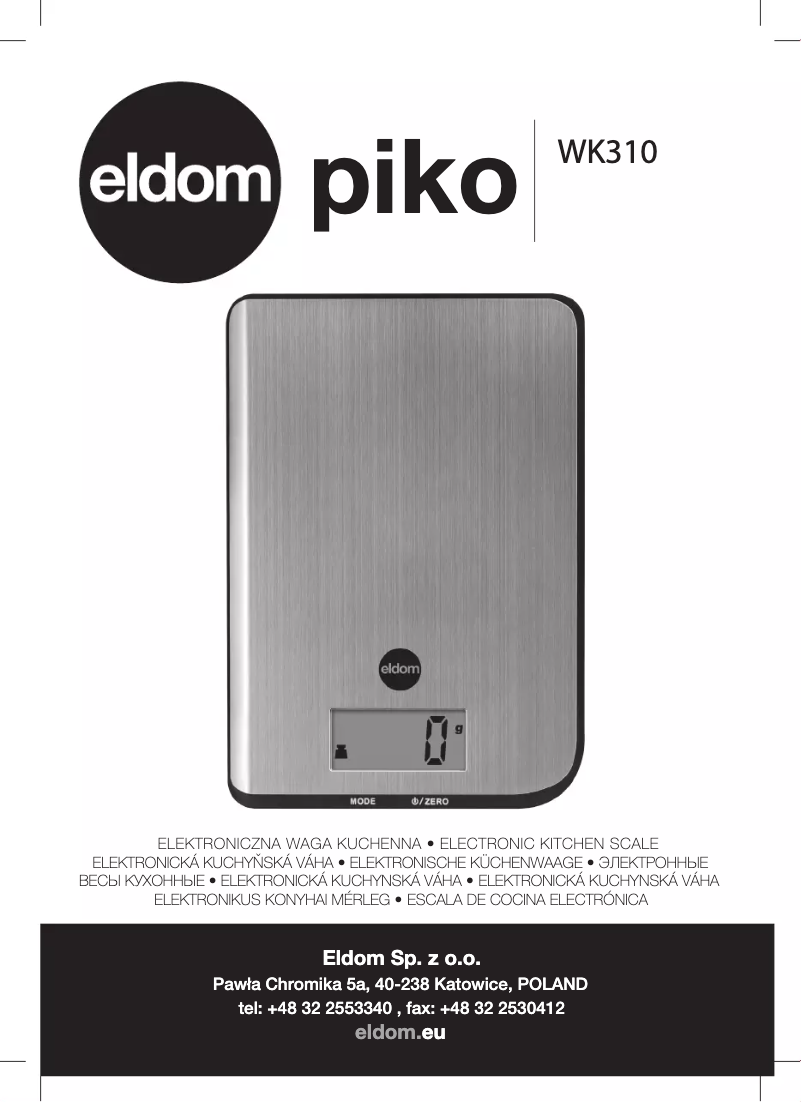 Image de la première page du manuel de l'appareil Piko WK310