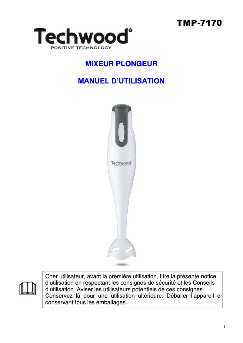 Página 1 del manual Manual de usuario Techwood TMP-7170