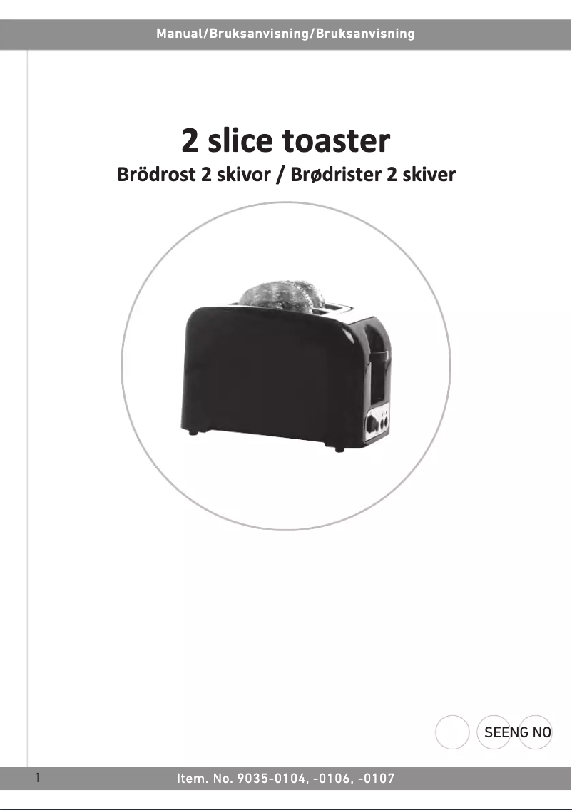 Page 1 de la notice Manuel utilisateur Rusta 9035-0106